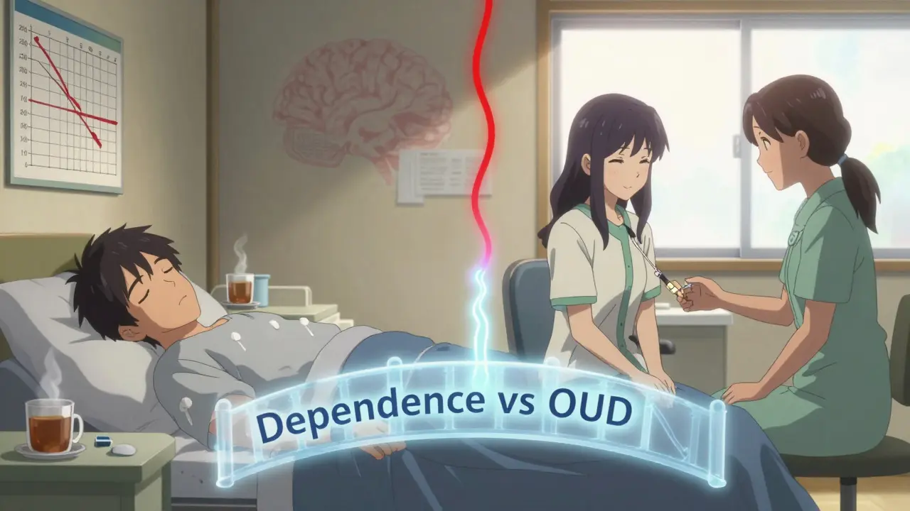 Two parallel paths: safe tapering on one side, Medication-Assisted Treatment on the other, symbolizing hope and recovery.
