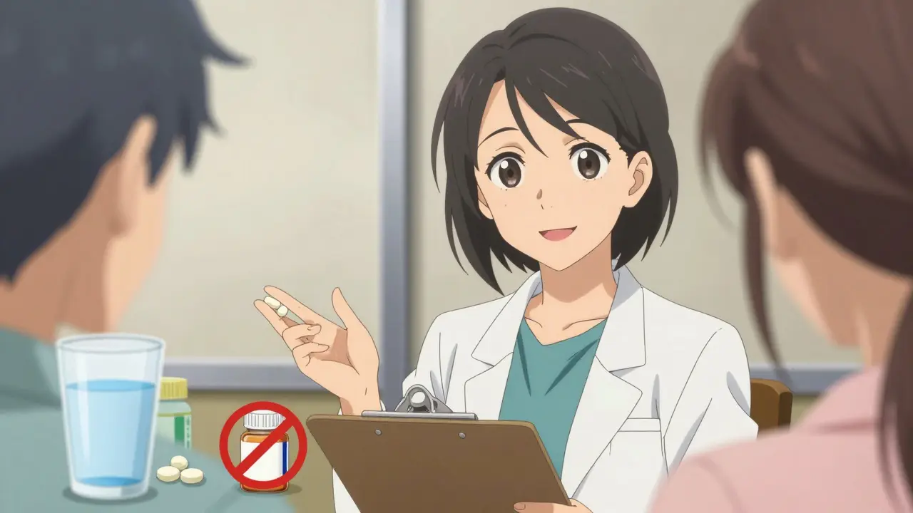 Doctor advising patient on safe pain management alternatives to NSAIDs.