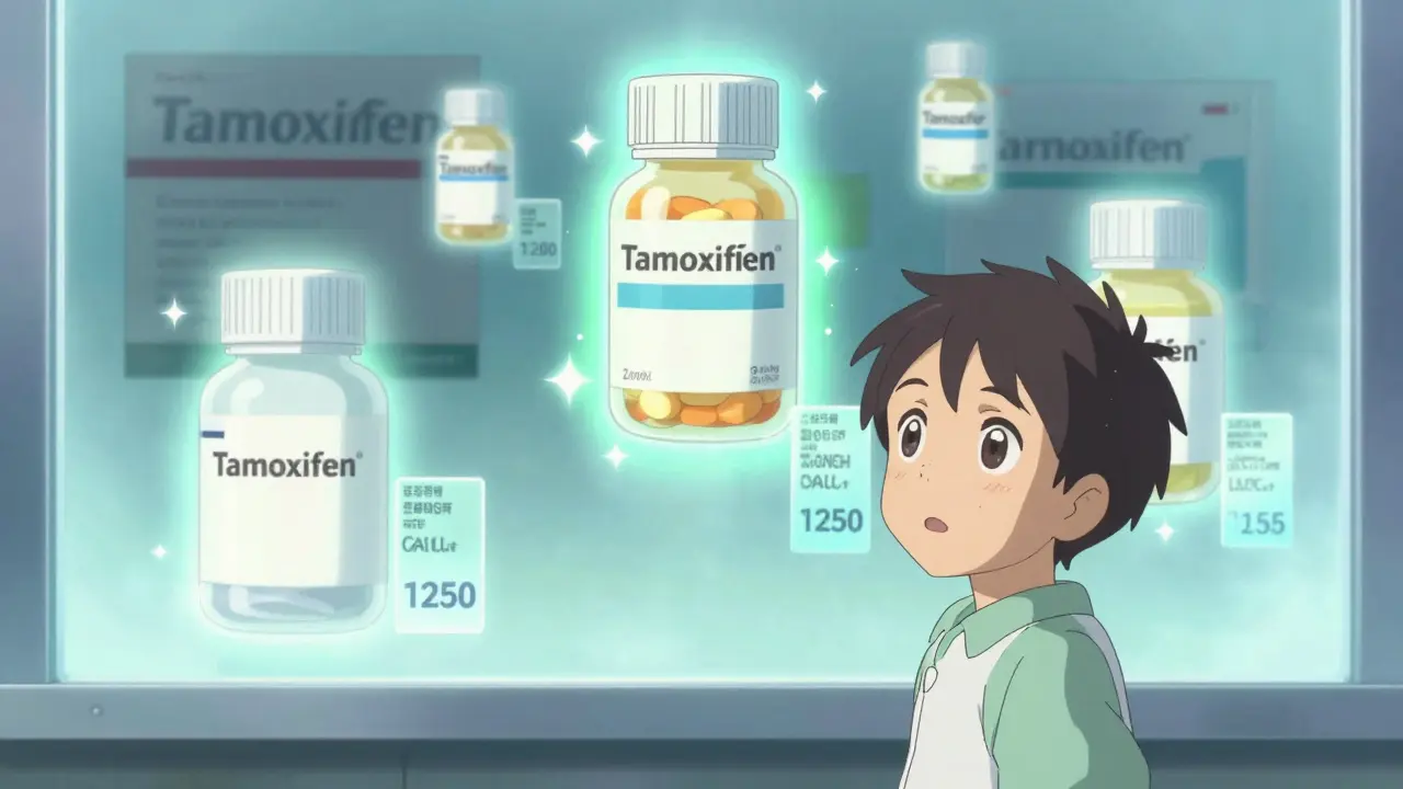 Anime girl seeing affordable generic medicine prices magically